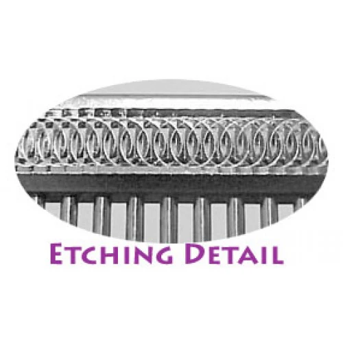 Etched Back Finishing Comb 7.5", Fine / Coarse, 1" Teeth - Image 2