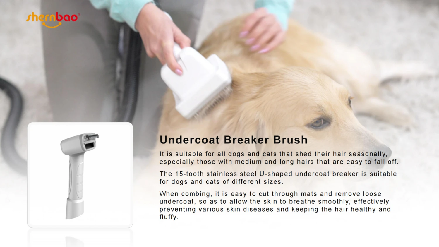Shernbao Self-Cleaning Pet Brush Kit For Vacuum Cleaners - Image 8